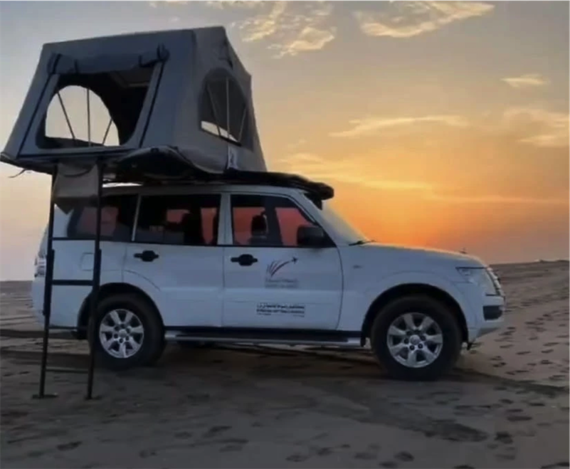 Kit Tente de toit, Auvent, Living room & Annexe - Sandkat4x4 - Beige et Bordeau - 170x250 cm